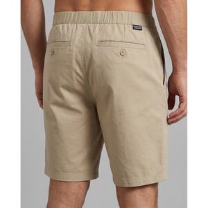 Patagonia‎ Mens Khaki Beige Hiking Travel Shorts Medium Stretch Zip Pocket